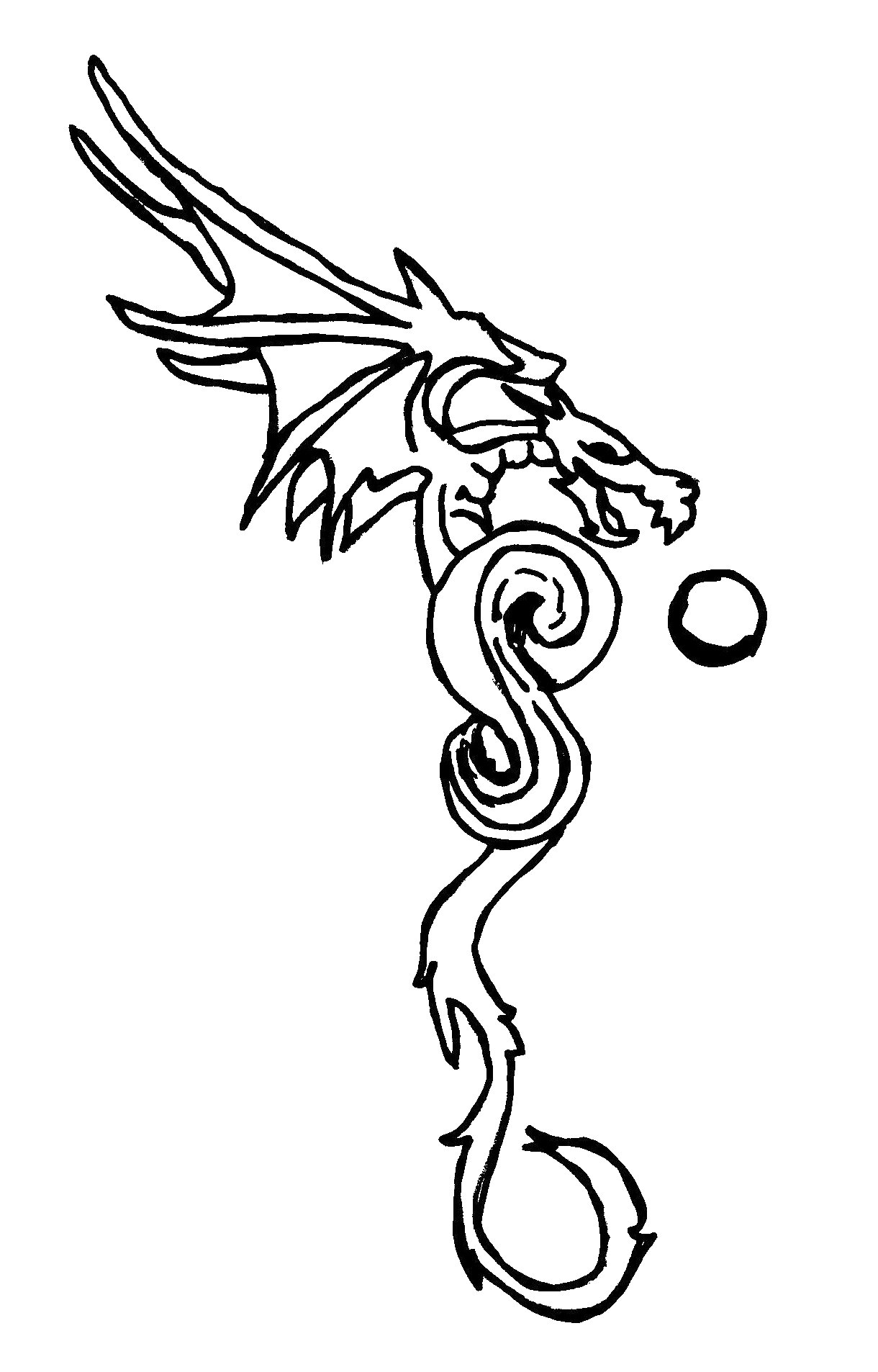 1220x1906 Dragon Line Art. Great Tattoo Idea. (