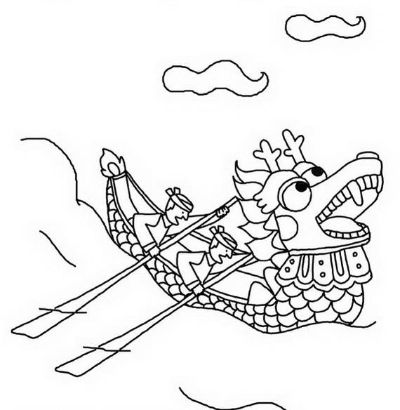 570x584 Chinese Dragon Boat Festival Coloring Pages