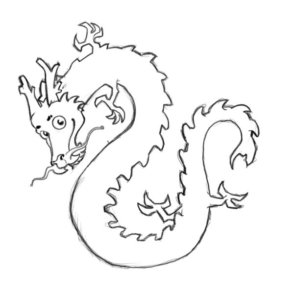 600x600 Chinese Dragon Drawing