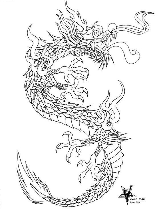 564x729 Drawn Chinese Dragon Ancient