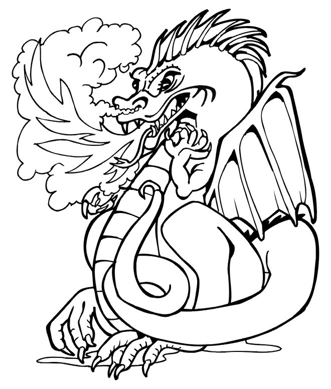 660x776 Drawn Chinese Dragon Fire Breathing