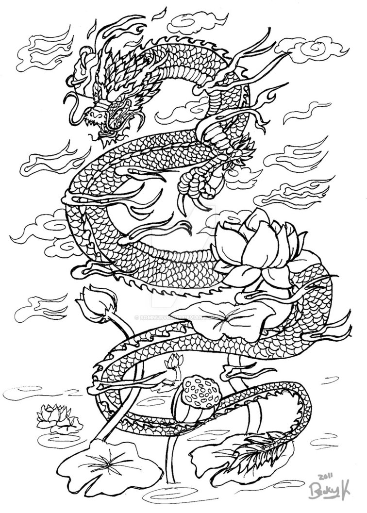 756x1057 Drawn Chinese Dragon Oriental Dragon