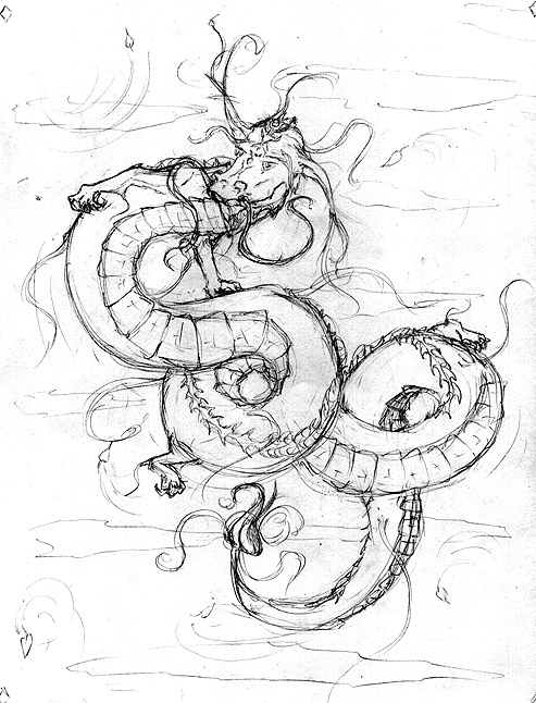 493x646 Oriental Dragon Sketch By Artbyari