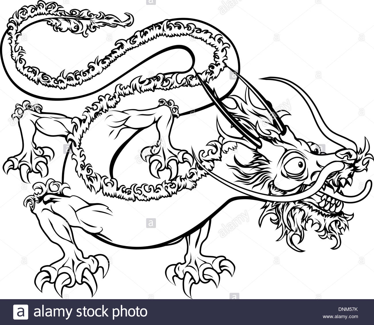 1300x1132n Illustration Of Stylised Chinese Oriental Dragon Perhaps