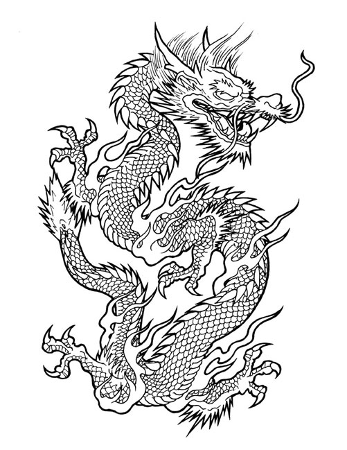 501x649 Chinese Dragon Tattoo Free Design Ideas