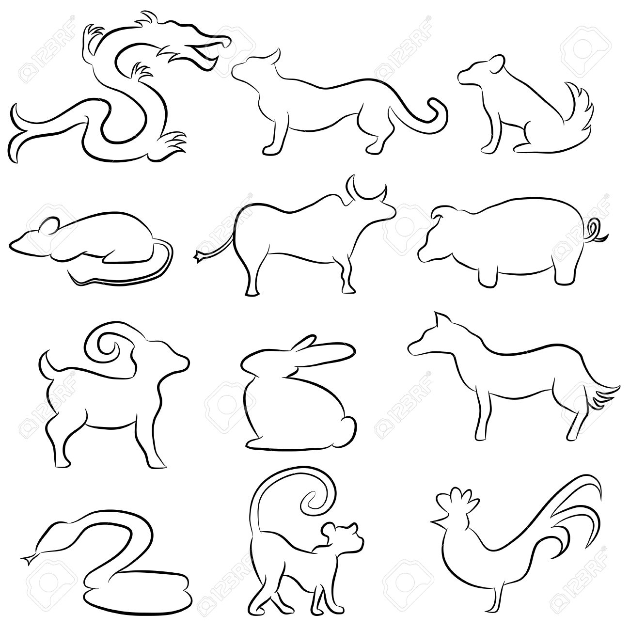 1300x1300 Gallery Simple Animal Line Drawing,