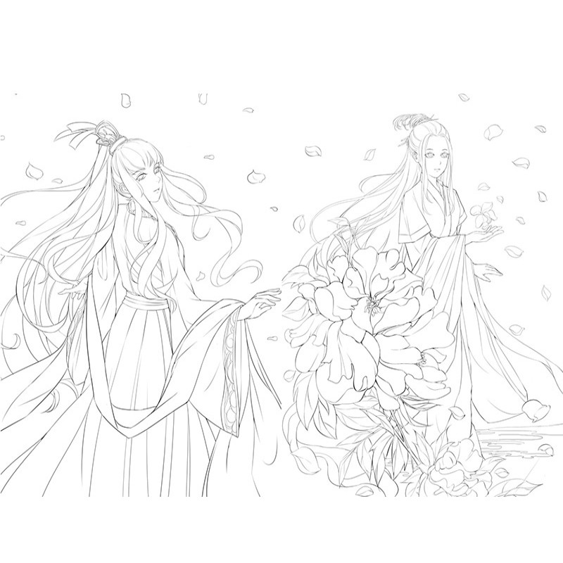 800x800 Hot Coloring Book Chinese Sketch Line Drawing Book Coloring Books