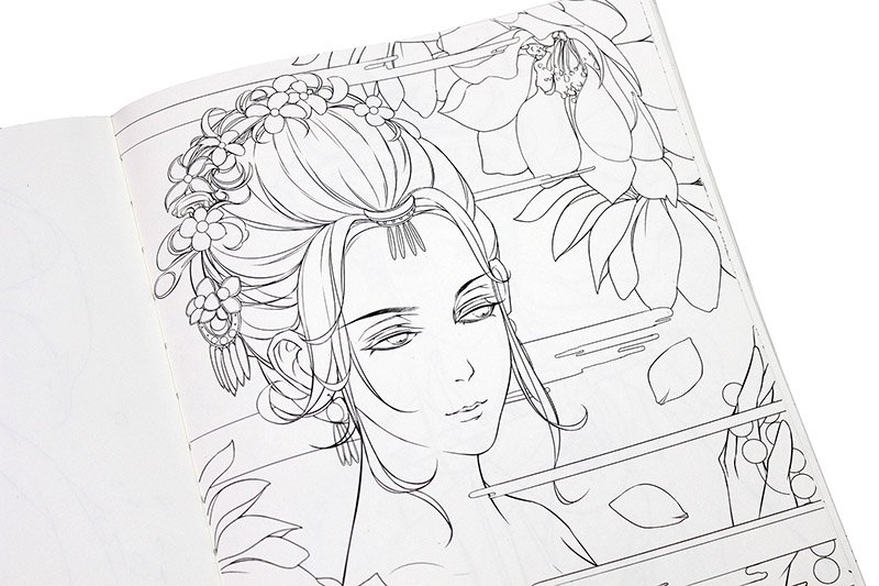 800x533 Chinese Sketch Figure Line Ancient Girls Drawing Painting Art Book