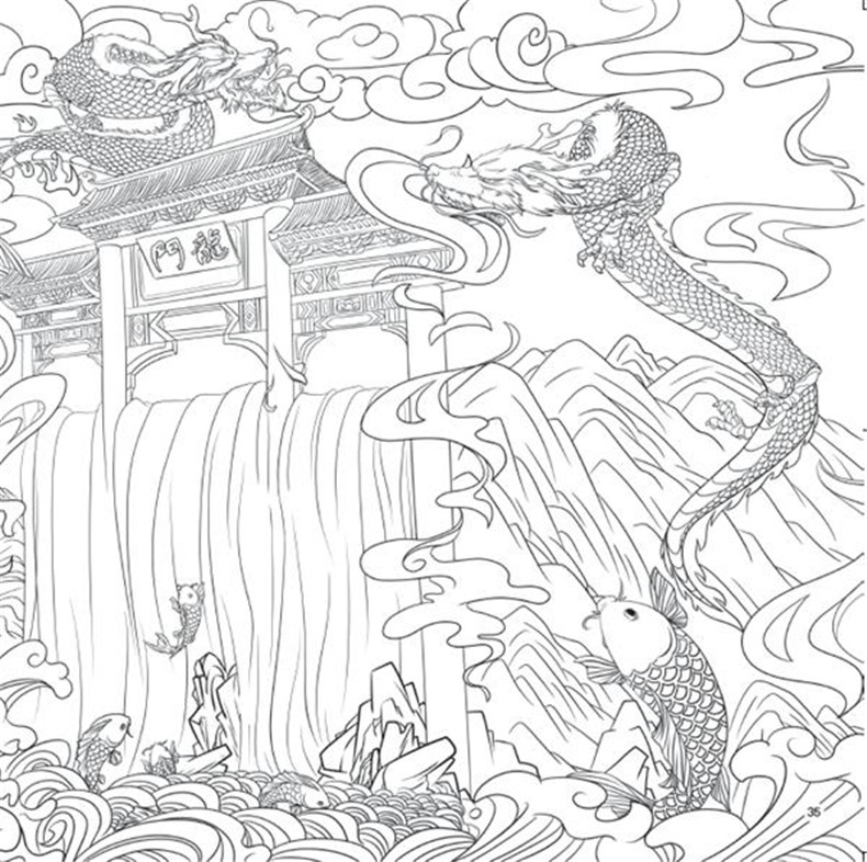 790x786 Chinese Coloring Book Kids Adult Line Drawing Book Chinese Ancient