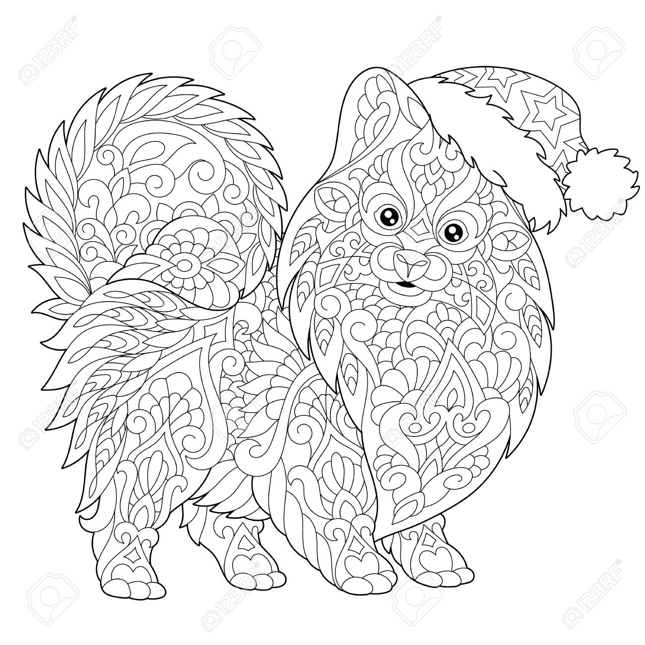1300x1300 Coloring Page Of Pomeranian, Dog Symbol Of 2018 Chinese New Year