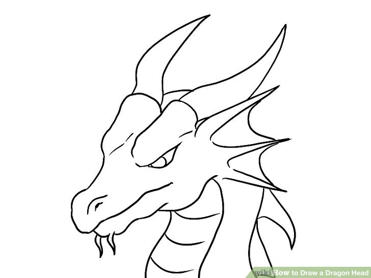 728x546 Drawn Chinese Dragon Head
