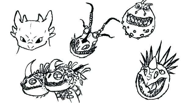 600x338 Dragon Face Coloring Page