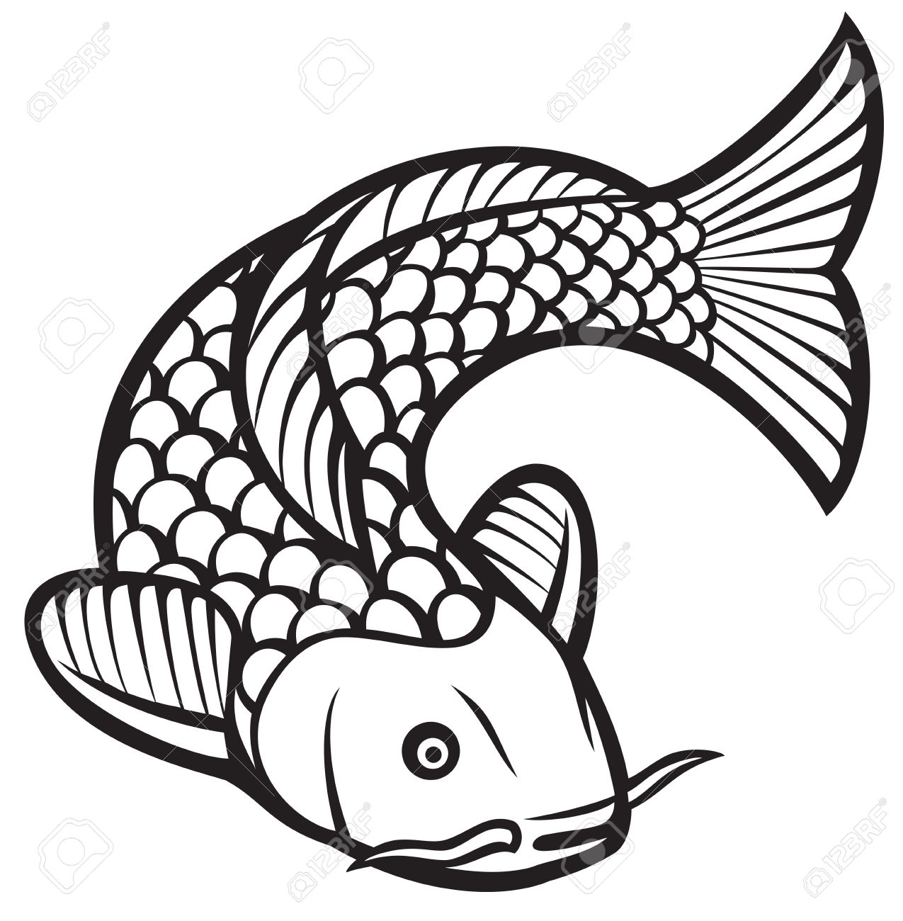 1275x1300 Koi Fish (Vector Illustration Of A Japanese Or Chinese Inspired