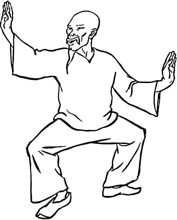 750x930 Kung Fu Chinese Culture Coloring Page
