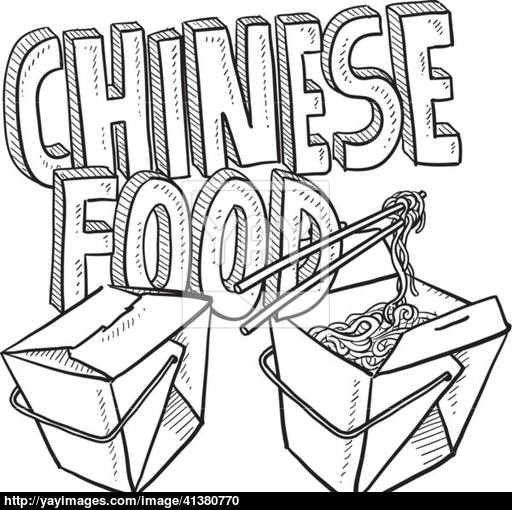 512x510 Chinese Food Sketch Vector