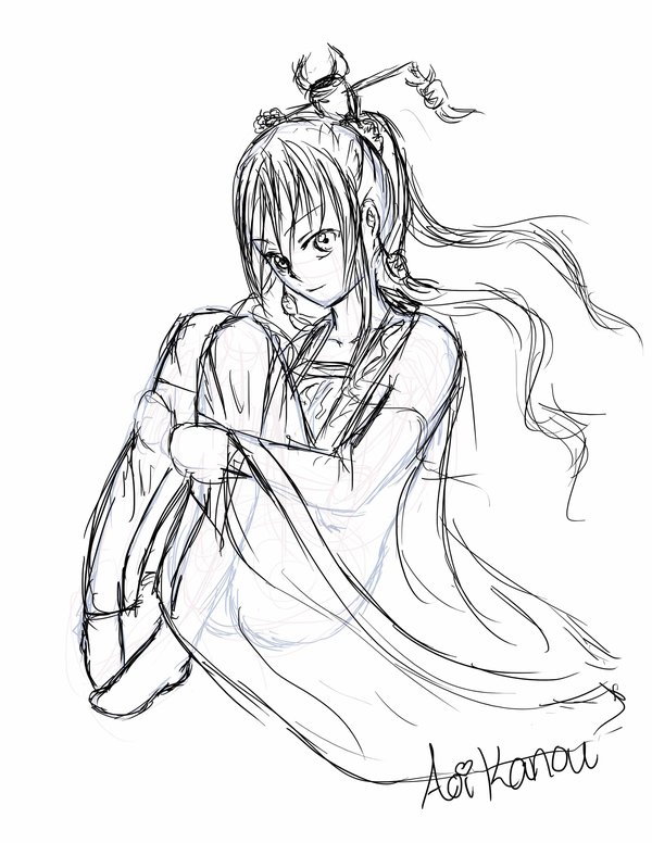 600x776 Chinese Girl Sketch By Aoi Kanou