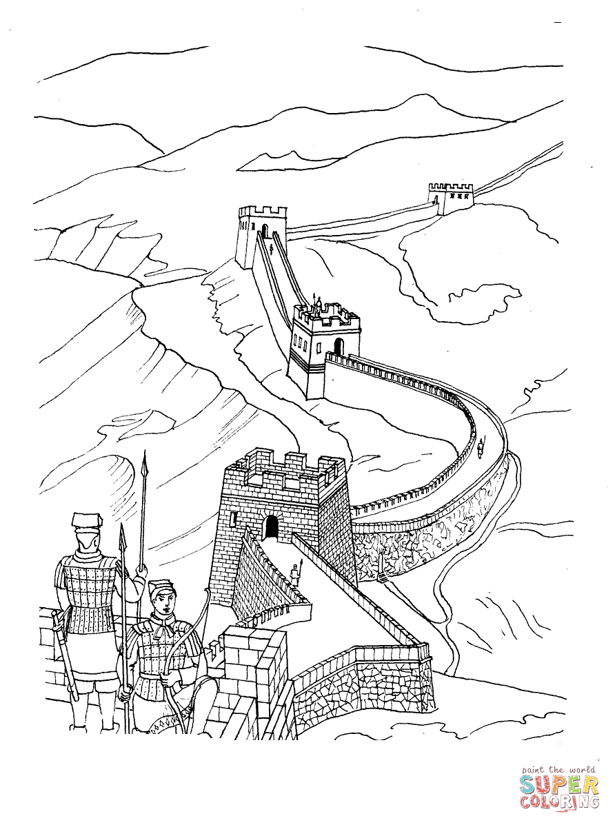 892x1200 Great Wall Of China Coloring Page Free Printable Coloring Pages