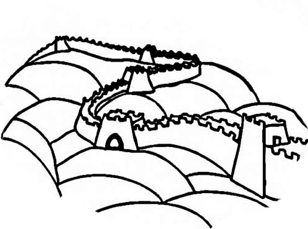 600x446 Ancient China Great Wall Coloring Page