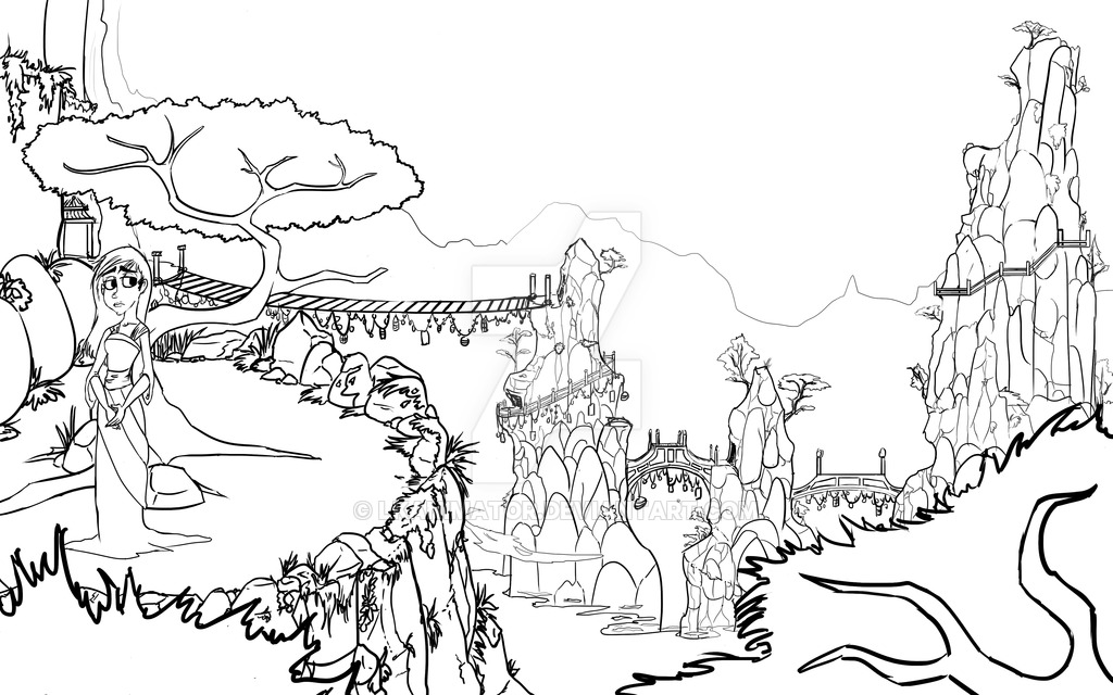 1024x640 Project 3 China Landscape Lineart By Lkanimator
