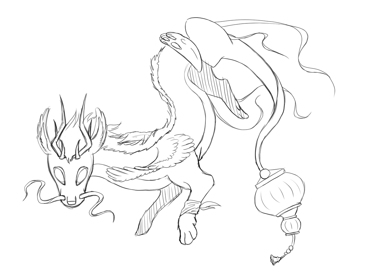 1200x900 Sketch Chinese Lantern Weasyl