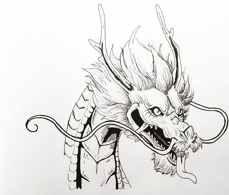 750x638 Chinese Dragon Drawing
