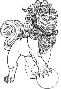 236x343 Chinese Lion Drawings