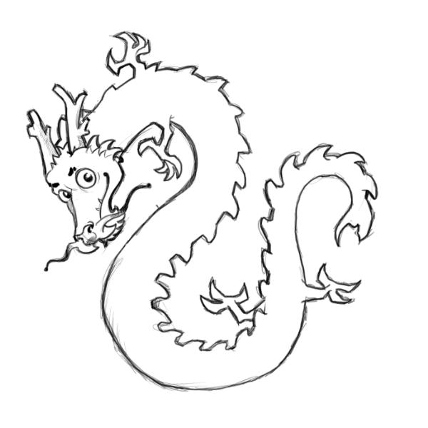 600x600 Chinese Dragon Drawing