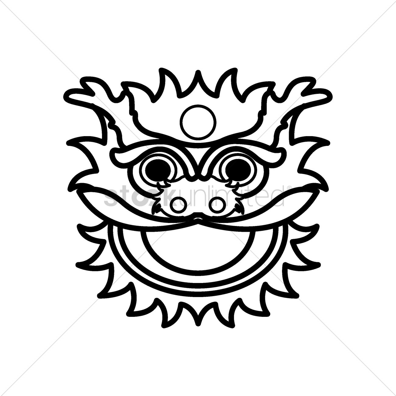 1300x1300 Chinese Lion Dance Head Vector Image
