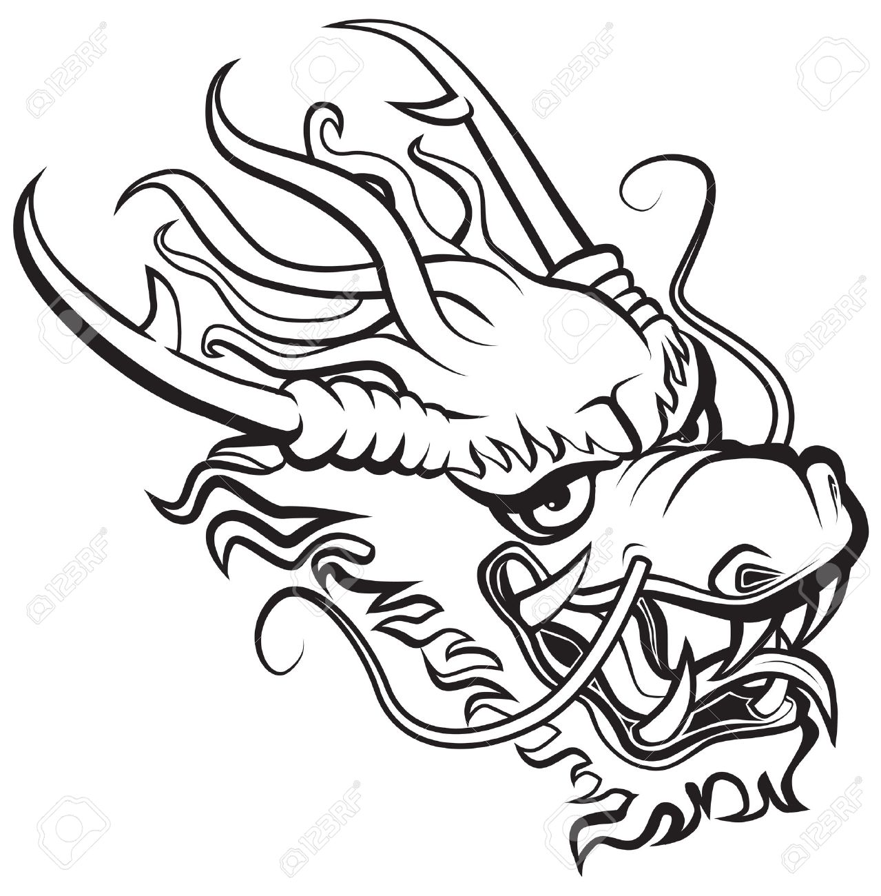 1279x1300 Dragon Head. Original Artwork Inspired With Traditional Chinese