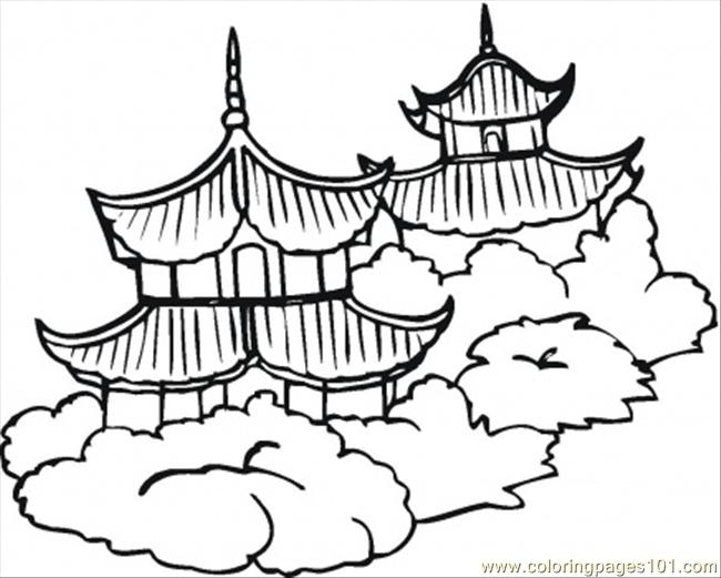 650x521 Chinese Coloring Pages Coloring Pages Pagodas (Countries Gt China