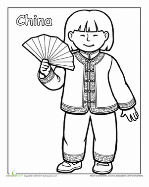 301x378 Multicultural Coloring China Worksheet