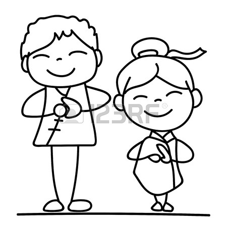 450x450 Set Of Hand Drawing Cartoon Character Chinese People And Kids