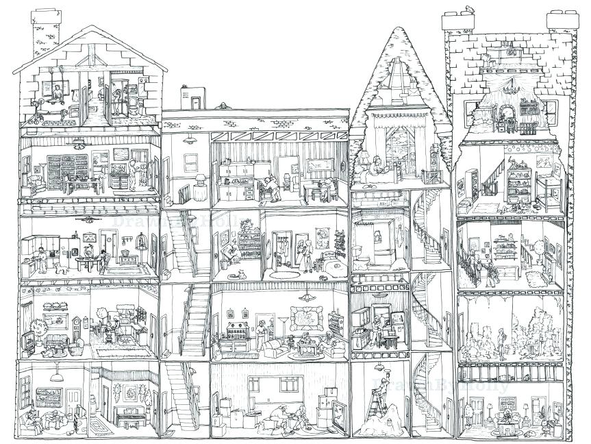 863x648 Chinese Building Coloring Sheet