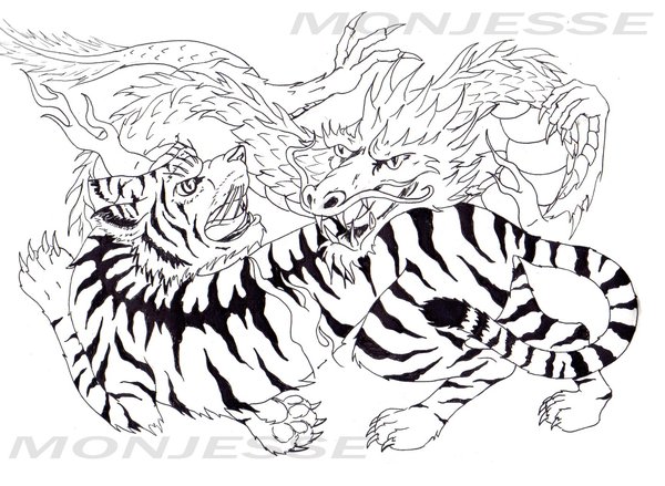 600x439 Tiger And Dragon Flash By Monjesse