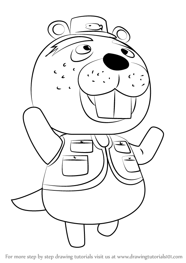 598x844 Learn How To Draw Chip From Animal Crossing (Animal Crossing) Step