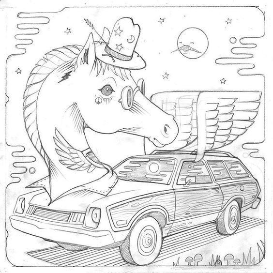 564x564 Mrjeremyfish Pinto Pony Woody Wagon Pencil Sketch