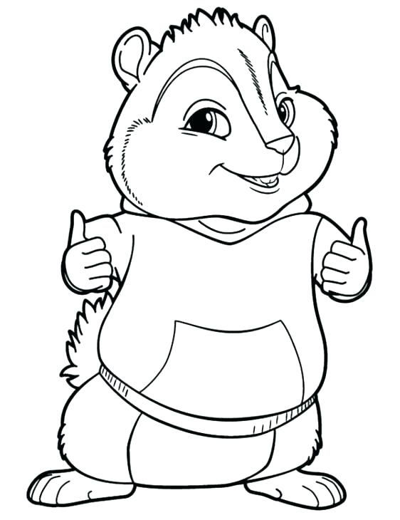 562x730 Chipmunk Coloring Page