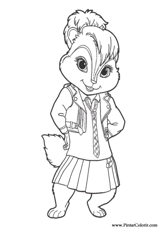 567x794 Drawings To Paint Amp Colour Alvin Chipmunks