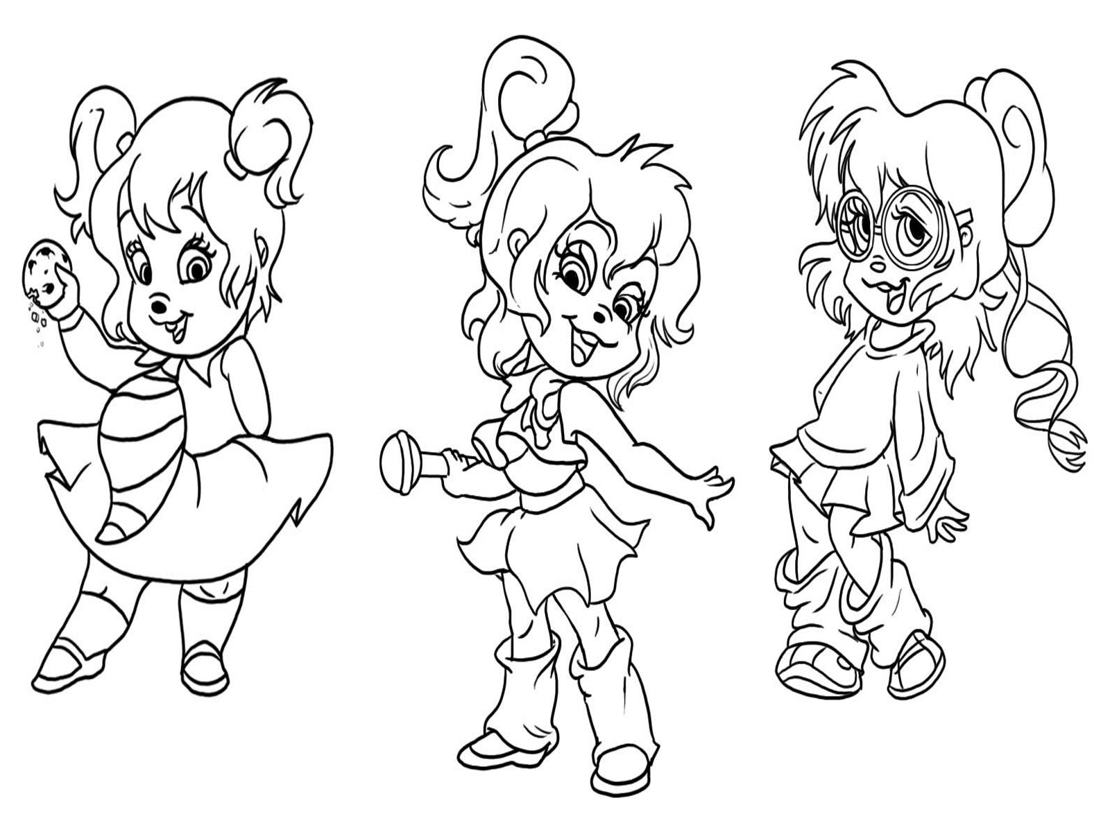 1600x1200 Free Printable Chipettes Coloring Pages For Kids