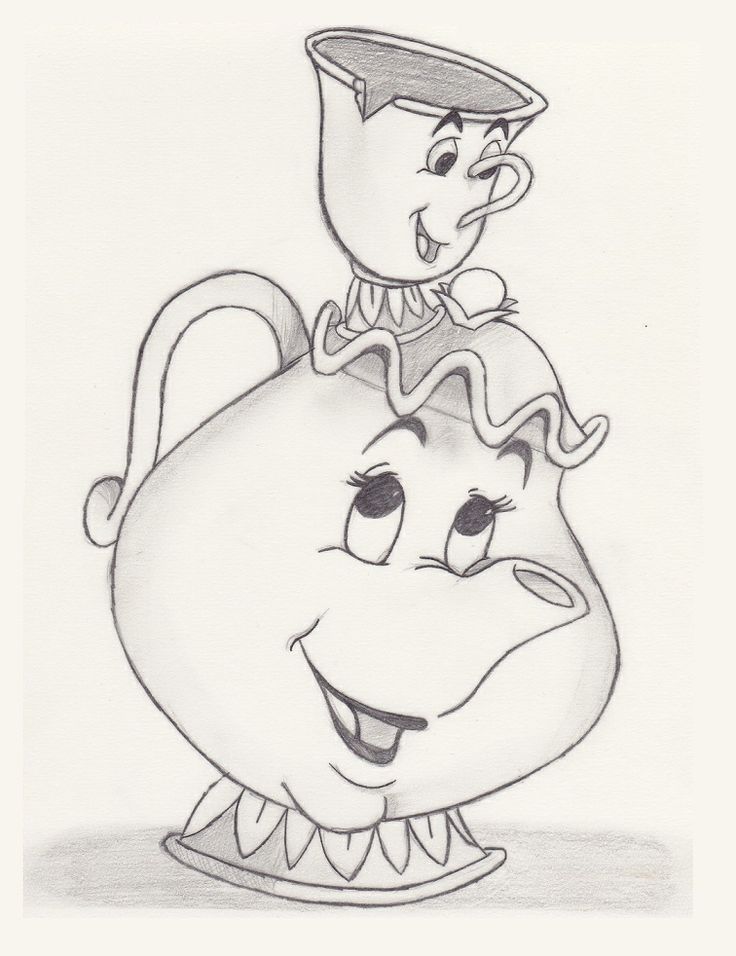 736x956 Disney Mrs Potts And Chip To Draw Chips Beauty, Potts Chips