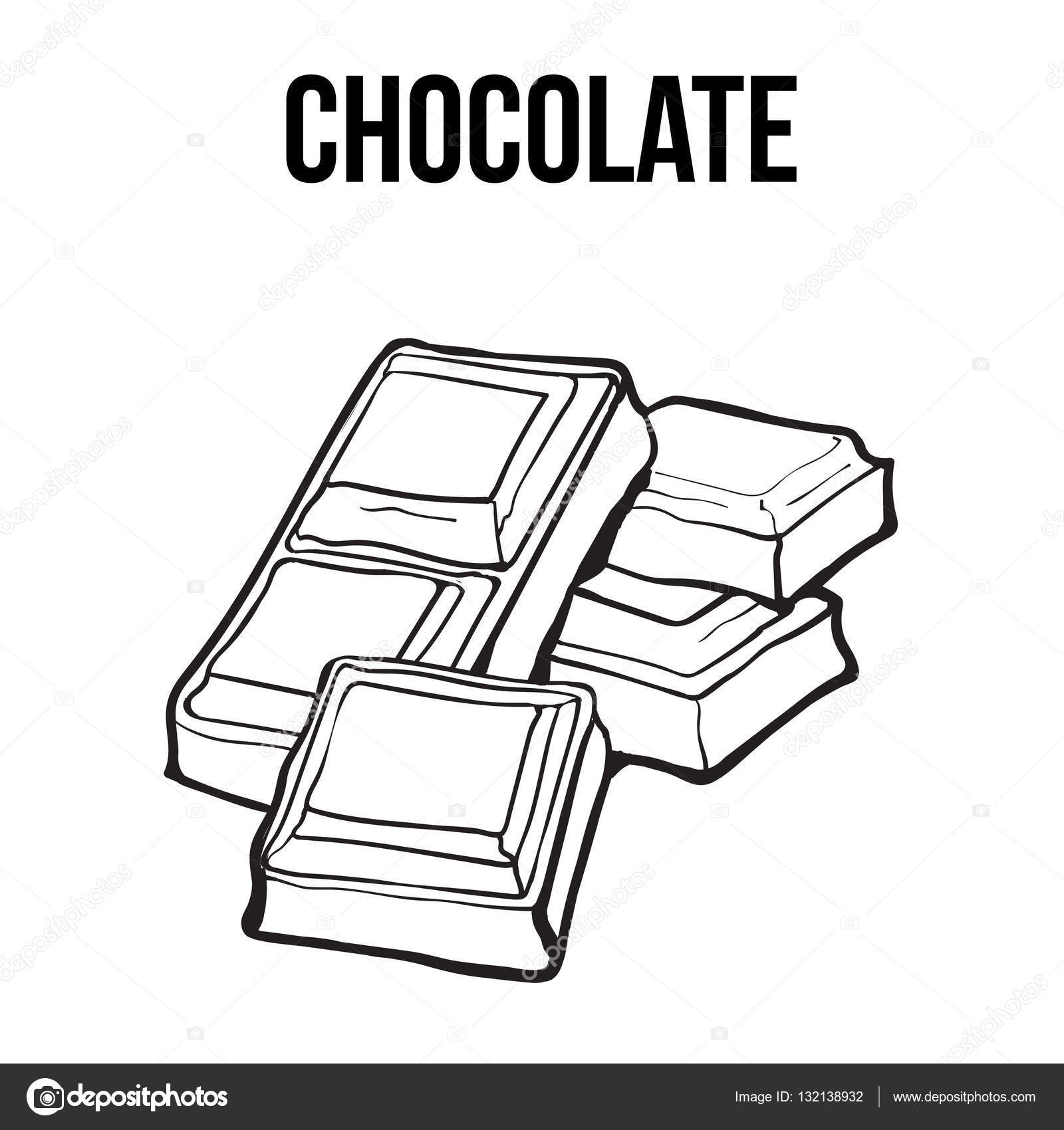 1600x1700 Pieces Of Black And White Chocolate Bar, Isolated Vector