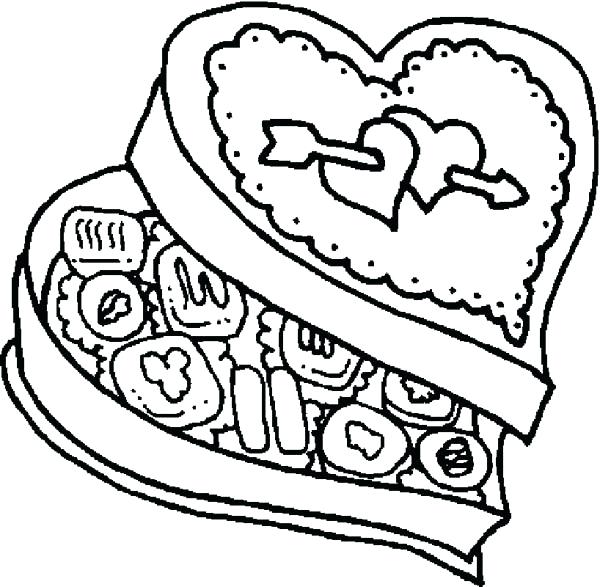 600x587 Chocolate Candy Coloring Pages Valentines Day Candy Hearts