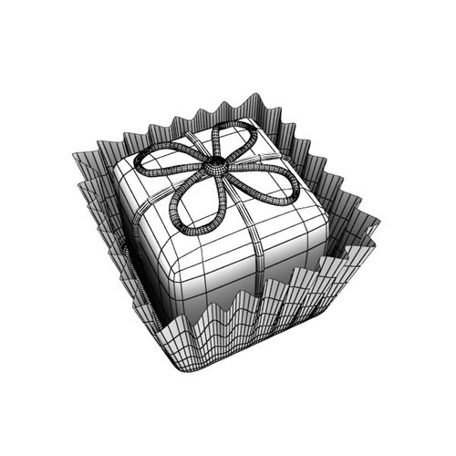 500x500 Chocolate Candy Pieces In Heart Box 3d Model Cgtrader