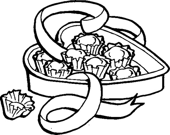 550x435 Chocolate In The Heart Box Coloring Page Chocolate