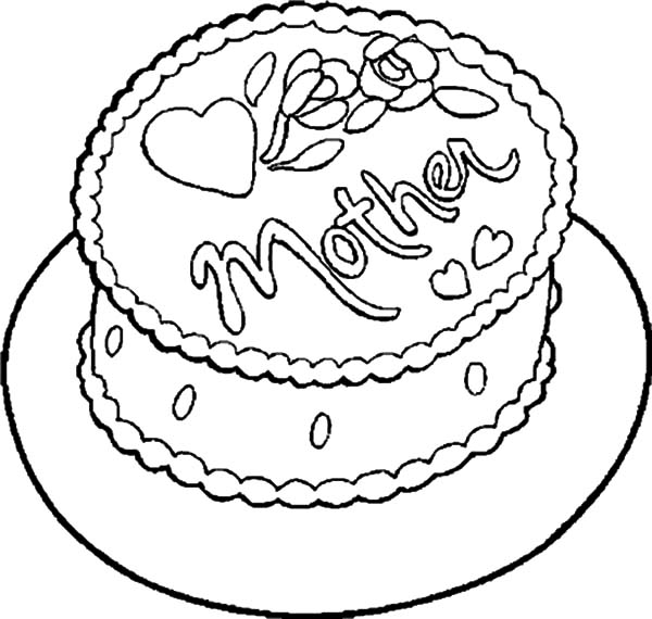 600x570 Chocolate Cake For My Mother Coloring Pages