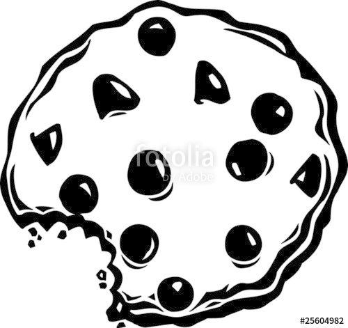 500x471 Chocolate Chip Cookie Vinyl Ready Vector Illustration Stock Image