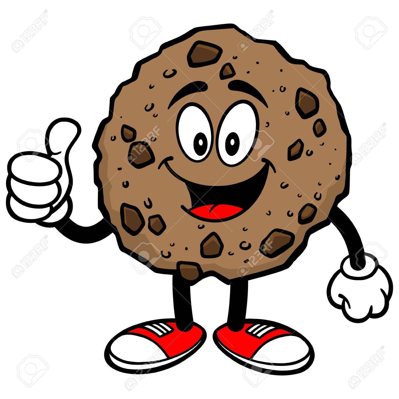 1300x1300 Chocolate Chip Cookie With Thumbs Up Royalty Free Cliparts