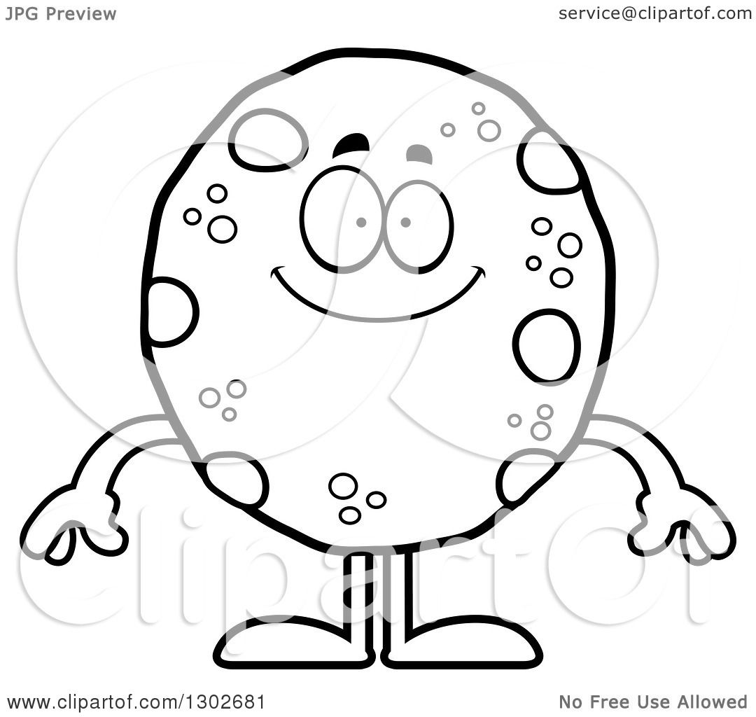 1080x1024 Lineart Clipart Of A Cartoon Black And White Happy Chocolate Chip