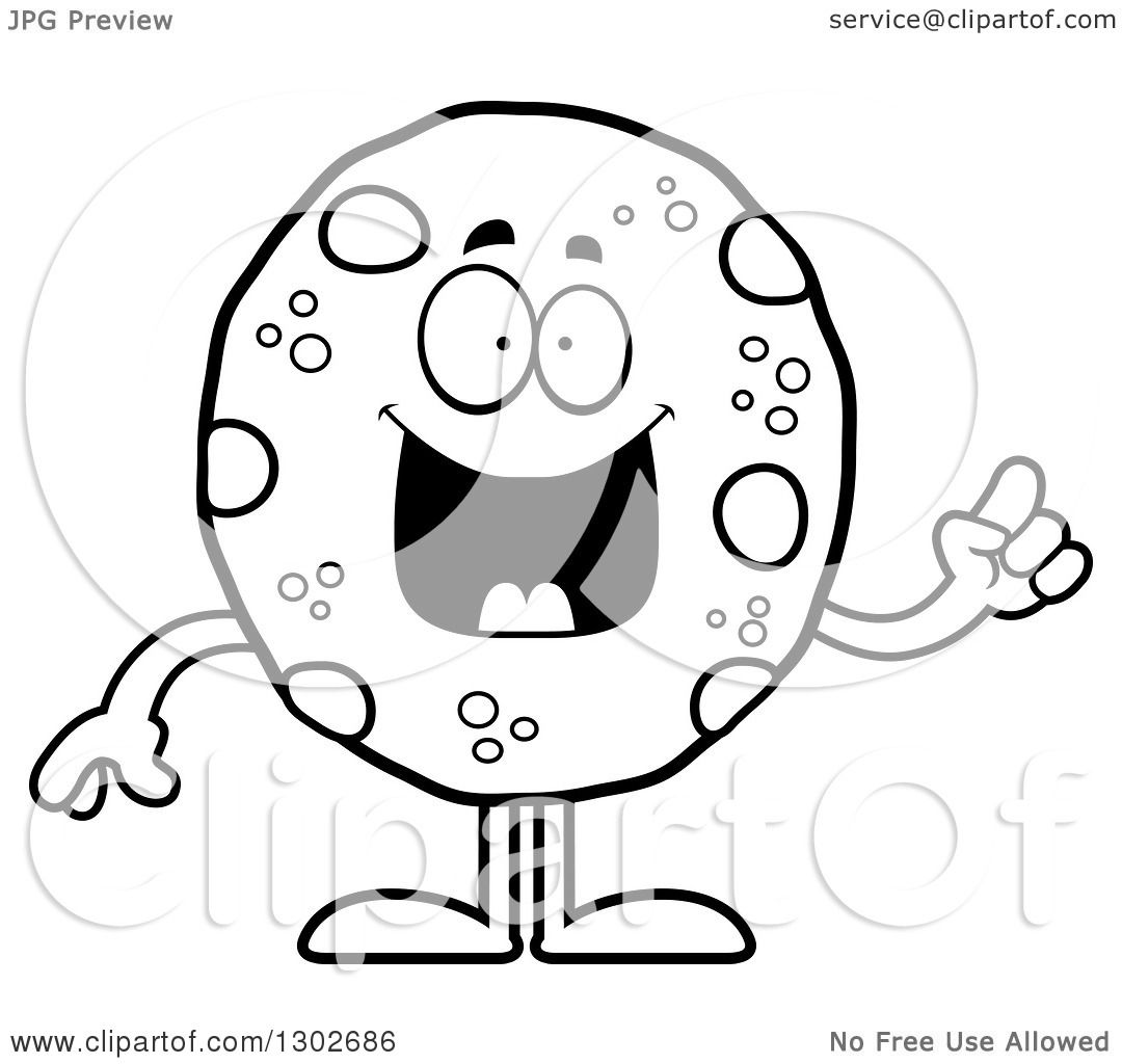 1080x1024 Lineart Clipart Of A Cartoon Black And White Smart Chocolate Chip