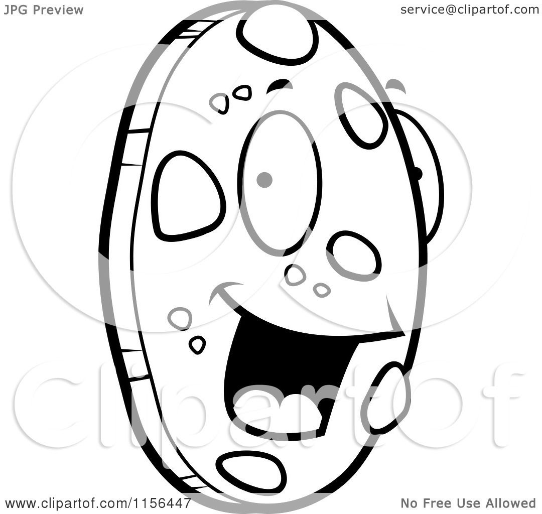 1080x1024 Cartoon Clipart Of A Black And White Happy Chocolate Chip Cookie